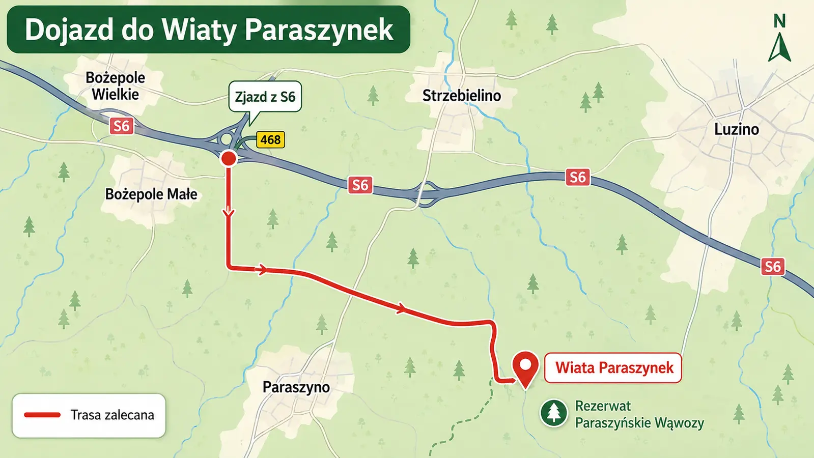 Mapa dojazdu do Wiaty Paraszynek